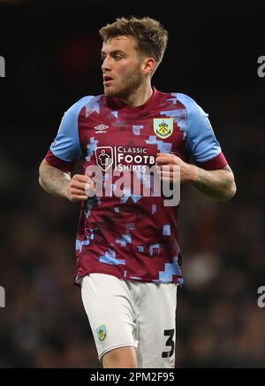 Burnley, Großbritannien. 10. April 2023. Jordan Beyer von Burnley während des Sky Bet Championship-Spiels in Turf Moor, Burnley. Der Bildausdruck sollte lauten: Simon Bellis/Sportimage Credit: Sportimage/Alamy Live News Stockfoto