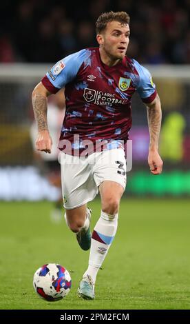 Burnley, Großbritannien. 10. April 2023. Jordan Beyer von Burnley während des Sky Bet Championship-Spiels in Turf Moor, Burnley. Der Bildausdruck sollte lauten: Simon Bellis/Sportimage Credit: Sportimage/Alamy Live News Stockfoto