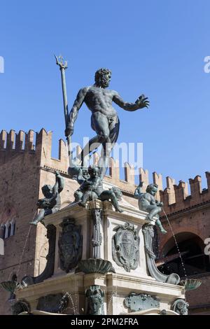Neptunbrunnen, Piazza del Nettuno, Bologna, Italien Stockfoto