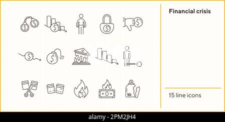 Symbole der Finanzkrise Stock Vektor