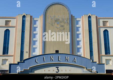 Art déco-Gebäude, Embassy Cinema, Victoria Avenue, Whanganui, North Island, Neuseeland Stockfoto