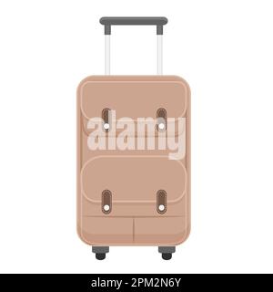Tragetasche mit Rädern. Touristentasche, Gepäckkoffer für Reise Vektorgrafik Stock Vektor