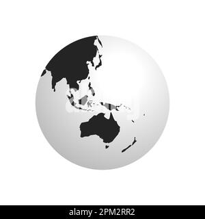 Weltkarte. Die Globen der Erdensymbole. Vektorkugel-Kartendesign isoliert auf transparentem Hintergrund. Erdhemisphären mit Kontinenten Asien, Amerika, Europa, Stock Vektor