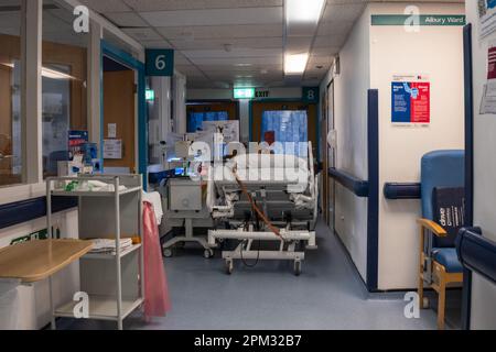 Korridore im Royal surrey Hospital Stockfoto