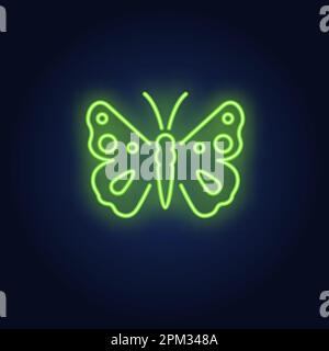 Schmetterling-Neon-Schild Stock Vektor