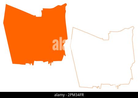 Gemeinde Loon op Zand (Königreich der Niederlande, Holland, Nordbrabant oder Provinz Noord-Brabant) Kartenvektordarstellung, skizzierte Karte Stock Vektor