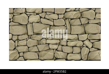 Nahtlose, realistische Textur aus altem großen Stein Stock Vektor