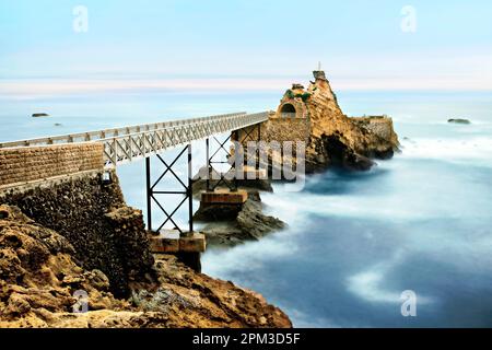 Virgin Rock, Biarritz, Aquitanien, Baskenland, Frankreich Stockfoto