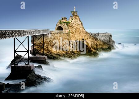 Virgin Rock, Biarritz, Aquitanien, Baskenland, Frankreich Stockfoto