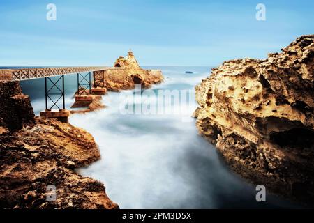 Virgin Rock, Biarritz, Aquitanien, Baskenland, Frankreich Stockfoto