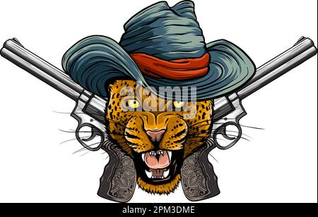 leopardenkopf mit Maskottchen-Logo Stock Vektor