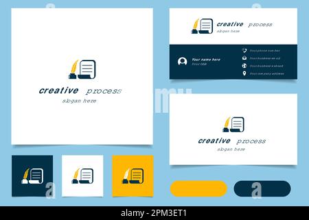 Kreatives Prozesslogo mit editierbarem Slogan. Branding-Buch und Visitenkartenvorlage. Stock Vektor