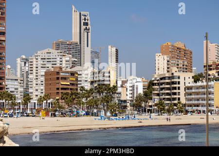 Wunderschöne Aussicht auf den finestrat Strand in Alicante spanien Stockfoto