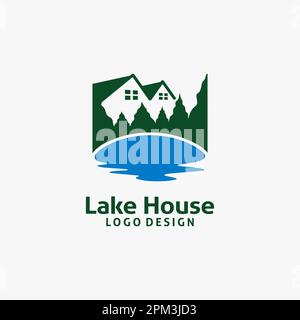 Lake House Logo-Design Stock Vektor