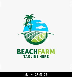 Strandfarm Logo-Design Stock Vektor