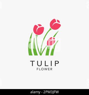 Logo mit Tulpenblume Stock Vektor