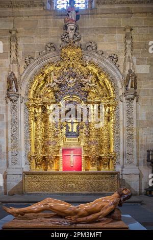 Spanien, Kastilien und León, Salamanca, Bühne auf der Via de la Plata, spanische Wallfahrtsroute nach Santiago de Compostela, die Altstadt, die zum UNESCO-Weltkulturerbe gehört, die Neue Kathedrale, die Kapelle Christus der Schlachten Stockfoto