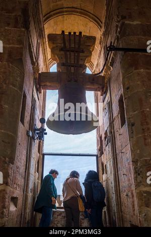 Spanien, Kastilien und León, Salamanca, Bühne auf der Via de la Plata, spanische Wallfahrtsroute nach Santiago de Compostela, die Altstadt, die zum UNESCO-Weltkulturerbe gehört, Glockenraum der Kathedrale Stockfoto