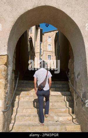 Frankreich, Gers, Auch, Bühne auf dem Weg nach Compostela, Straße de Las Oumettos Stockfoto