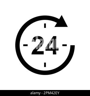 24 Stunden flaches Vektorsymbol Stock Vektor