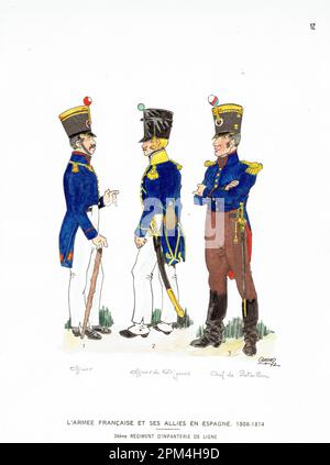 34E régiment d'infantiérie de ligne francoise durant la campagne d'Espagne 1808 - 1813 Stockfoto