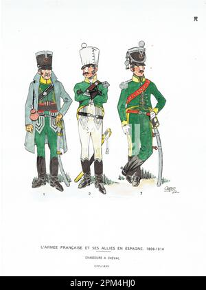 officier de chasseurs à cheval francais durant la campagne d'Espagne 1808 - 1814 Stockfoto