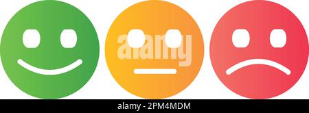 Bewertung der Zufriedenheit des Feedbacks Rangfolge Ausdruck Emoji Icon Vektordesign Stock Vektor