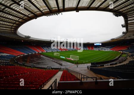 Glasgow, Großbritannien. 11. April 2023. Glasgow, Schottland, April 11. 2023: Der Hampden Park vor dem International Friendly Football Match zwischen Schottland und Costa Rica im Hampden Park in Glasgow, Schottland. (James Whitehead/SPP) Kredit: SPP Sport Press Photo. Alamy Live News Stockfoto