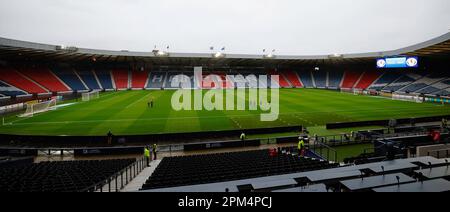 Glasgow, Großbritannien. 11. April 2023. Glasgow, Schottland, April 11. 2023: Der Hampden Park vor dem International Friendly Football Match zwischen Schottland und Costa Rica im Hampden Park in Glasgow, Schottland. (James Whitehead/SPP) Kredit: SPP Sport Press Photo. Alamy Live News Stockfoto