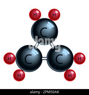 Abstrakte Cyclopropanmolekül-Konzeptdarstellung Stock Vektor