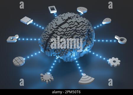 KI Chatbot, Konzept für künstliche Intelligenz Stockfoto