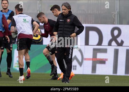 Reggio Calabria, Italien. 10. April 2023. Inzaghi Filippo Coach Reggina während Reggina 1914 vs. Venezia FC, italienisches Fußballspiel Serie B in Reggio Calabria, Italien, April 10 2023 Kredit: Independent Photo Agency/Alamy Live News Stockfoto