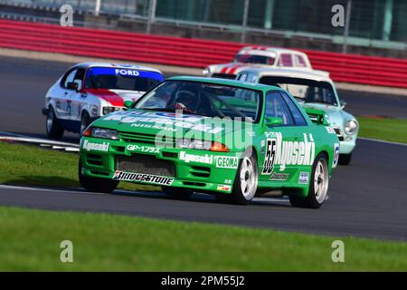 Jonathan Bailey, Andy Middlehurst, Nissan Skyline, eine Stunde Rennstrecke um ein Gitter, das die Historic Touring Car Challenge, HTCC und Tony Dron Trop kombiniert Stockfoto