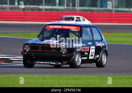 Jim Morris, Tom Shephard, VW Golf GTi Mk1, eine Stunde Rennen um ein Gitter, das die Historic Touring Car Challenge, HTCC und die Tony Dron Trophy für T kombiniert Stockfoto