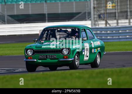 Alasdair Coates, Alexander Dawson, Ford Escort Mk1 RS2000, eine Stunde Rennstrecke für eine Kombination aus Historic Touring Car Challenge, HTCC und The Tony Stockfoto