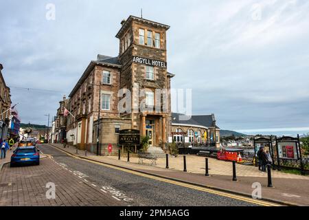 The Argyle Hotel (1837 erbaut) im Stadtzentrum von Dunoon an der Firth of Clyde, Cowal Peninsula, Argyle and Bute, Schottland, Großbritannien Stockfoto