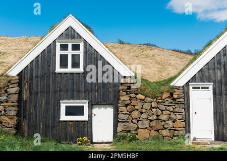 Sehenswürdigkeiten Islands Roadtrip : Turf House Stockfoto