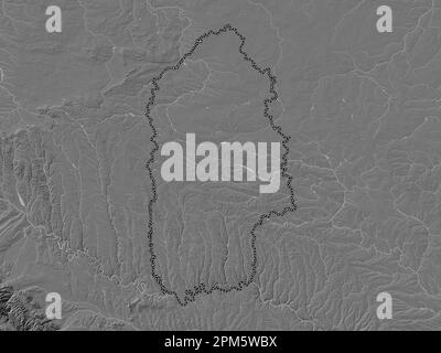 Khmel'nyts'kyy, Region der Ukraine. Bilevel-Höhenkarte mit Seen und Flüssen Stockfoto