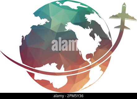 Vorlage für das Vektorlogo von Reisebüros. Weihnachtslogo Vorlage Globe Reise Logo Vektor Design.Reisebüro Logo Design Vorlage Vektor Stock Vektor
