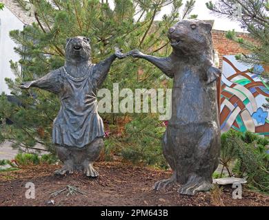 Hammy Statues, CS Lewis Square, East Side Visitor Centre, Visitor Centre, 402 Newtownards Road, Belfast, Nordirland, UK, BT4 1HH Stockfoto