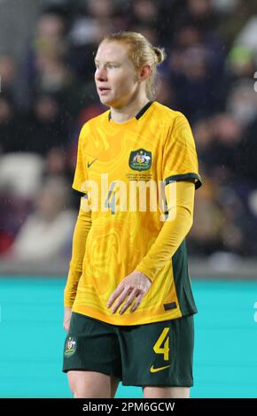 Clare Polkinghorne of Australia Women während des Women's International Friendly Fussballspiels zwischen England Women und Australia Women auf der GTECH Commu Stockfoto