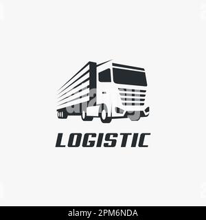 Logodesign des Logistikfahrzeugs Stock Vektor