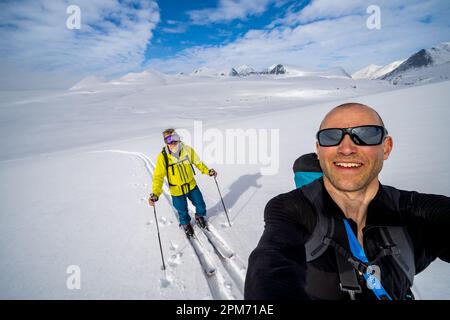 Skitouren im Rondane-Nationalpark, Norwegen Stockfoto