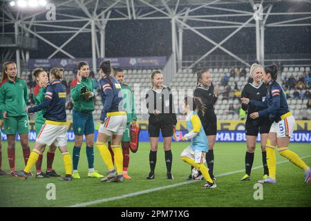 Marocco Frauen Nationalfußballmannschaft während des Freundschaftsspiels gegen Rumänien 12.04.2023 , Arcul de Triumf Stadion , Bukarest , Cristi Stavri Stockfoto