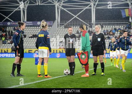 Marocco Frauen Nationalfußballmannschaft während des Freundschaftsspiels gegen Rumänien 12.04.2023 , Arcul de Triumf Stadion , Bukarest , Cristi Stavri Stockfoto