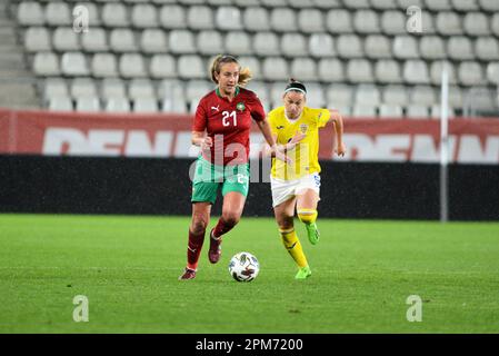 Yasmin Mrabet #21 während des Fußballspiels "International Friendly Womens" Rumänien gegen Marocco , 12.04.2023 , Bukarest, Rumänien, Cristi Stavri Stockfoto