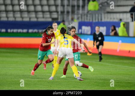 Teodora Meluta #5 während des Freundlichen Frauen Fußballspiels Rumänien gegen Marocco 12.04.2023, Stadium Arcul de Triumf , Bukarest , Cristi Stavri Stockfoto