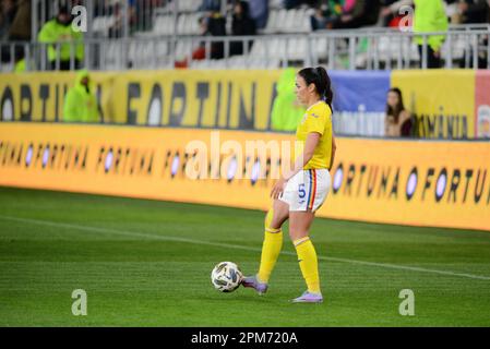 Teodora Meluta #5 während des Freundlichen Frauen Fußballspiels Rumänien gegen Marocco 12.04.2023, Stadium Arcul de Triumf , Bukarest , Cristi Stavri Stockfoto