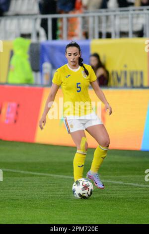 Teodora Meluta #5 während des Freundlichen Frauen Fußballspiels Rumänien gegen Marocco 12.04.2023, Stadium Arcul de Triumf , Bukarest , Cristi Stavri Stockfoto