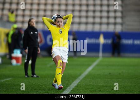 Teodora Meluta #5 während des Freundlichen Frauen Fußballspiels Rumänien gegen Marocco 12.04.2023, Stadium Arcul de Triumf , Bukarest , Cristi Stavri Stockfoto